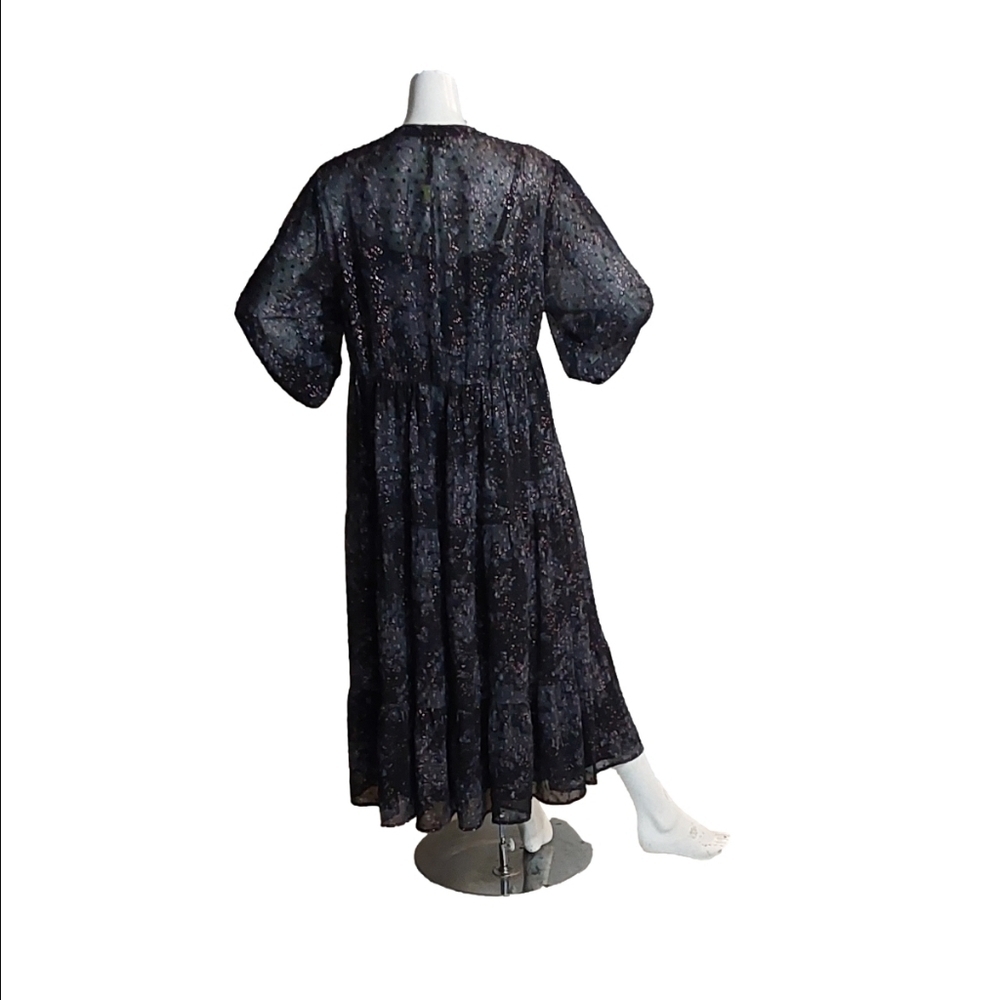 TORRID WOMEN'S BLACK FLORAL MIDI DRESS SIZE 1X (14-16) - Picture 5 of 8